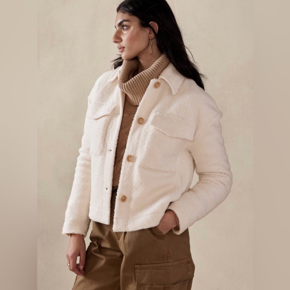 Banana Republic Petite Sherpa Trucker Jacket